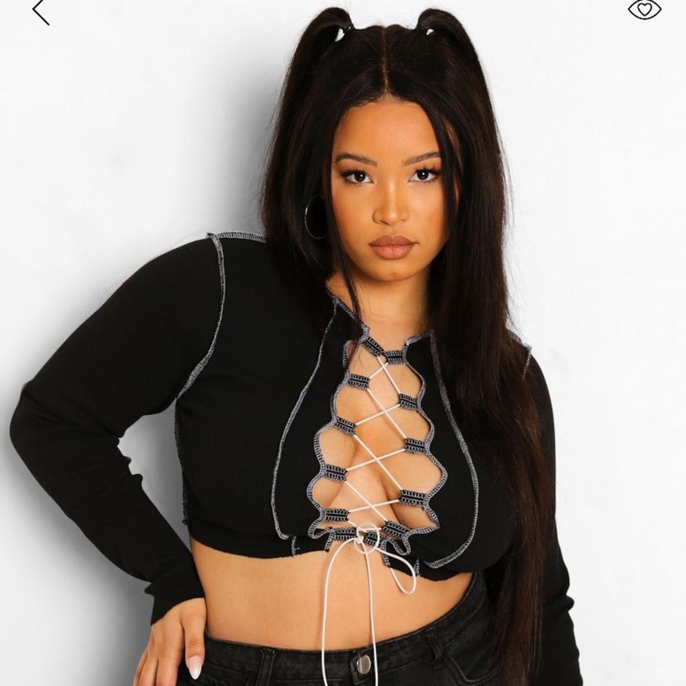 Lace up long sleeve from Boohoo